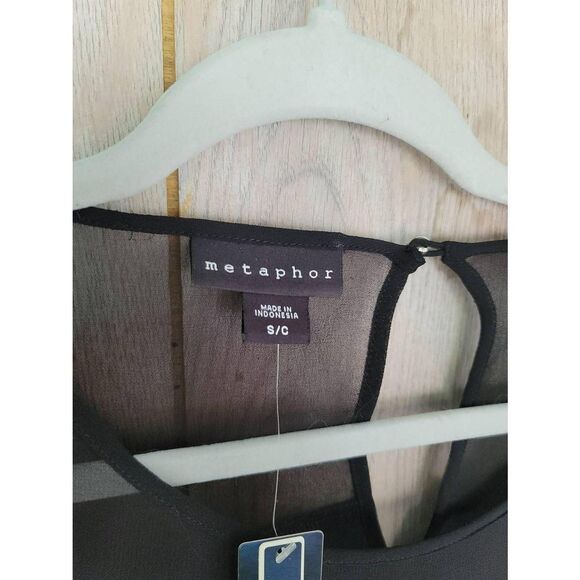 Metaphor Women's Black Translucent Top in Size US Small - Picture 2 of 4